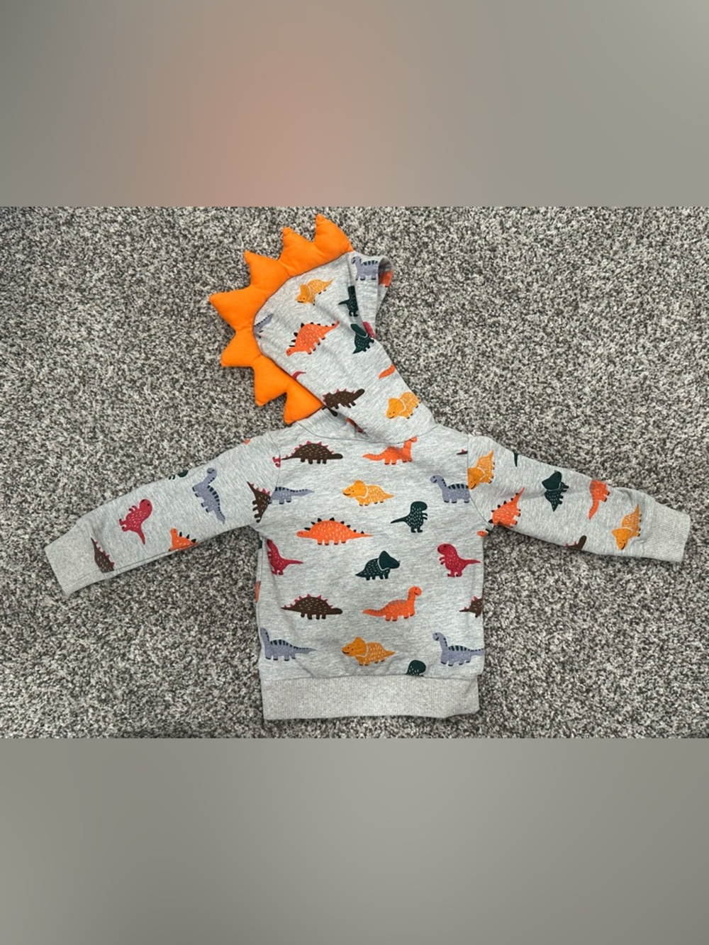 Toddler Dino Hoodie & Jogger Set - Grey with Multicolor Dinosaurs - Picture 6 of 10